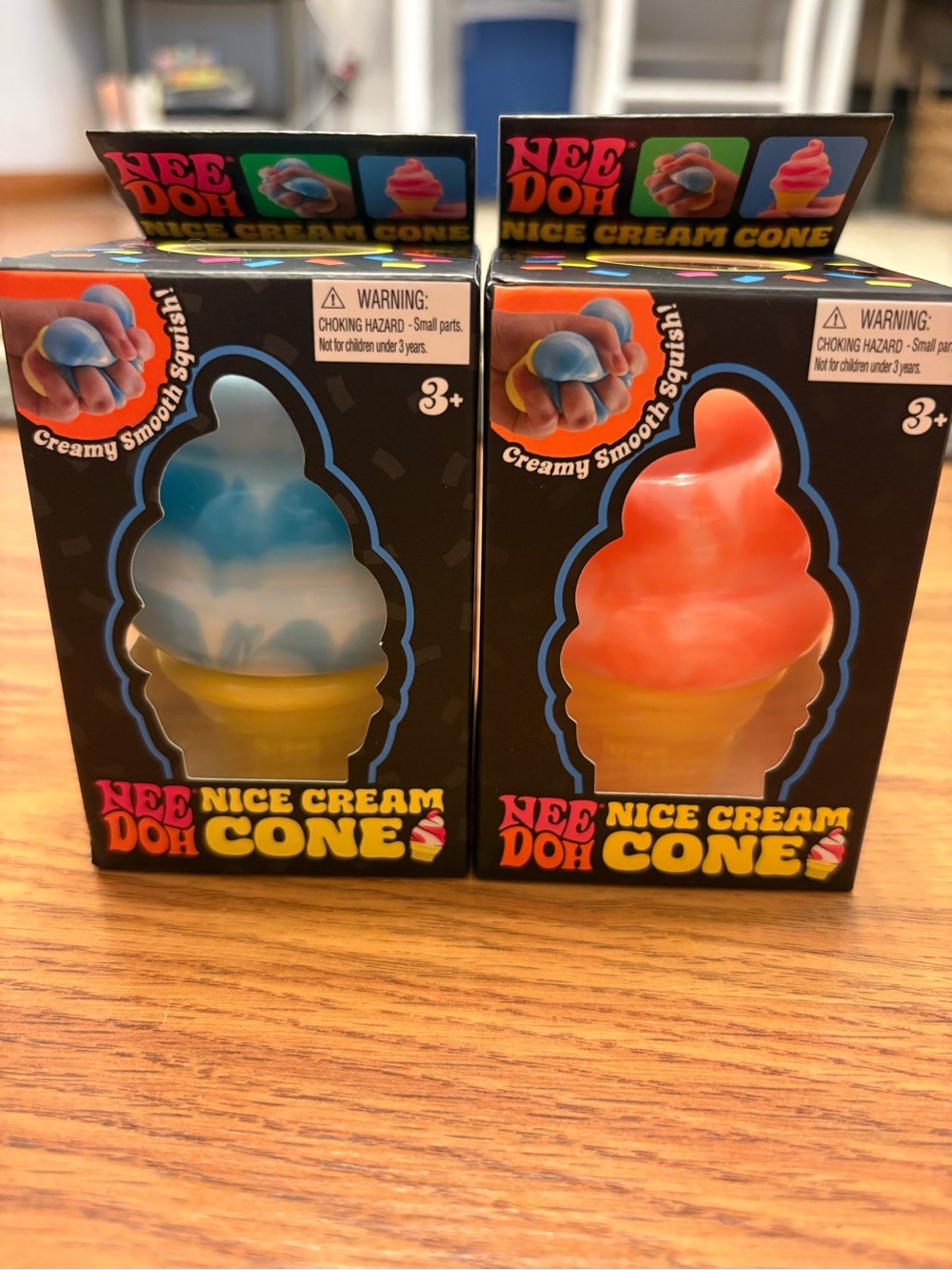 NeeDoh Nice Cream Cone Squishy Toy - Blue & Orange